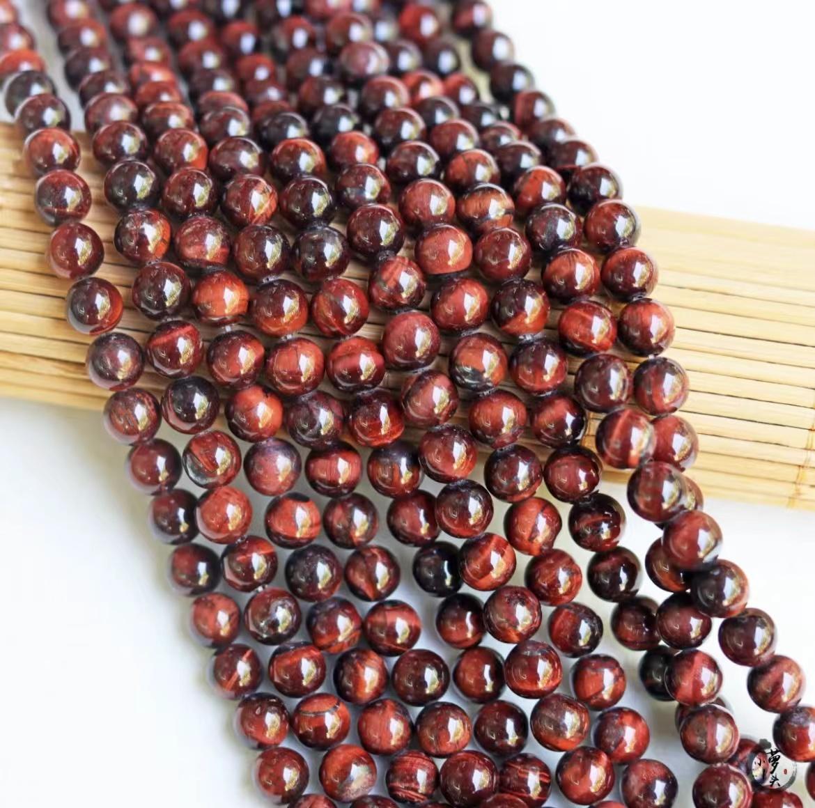 3A Natural Red Tiger Eye Stone Loose Beads 8mm