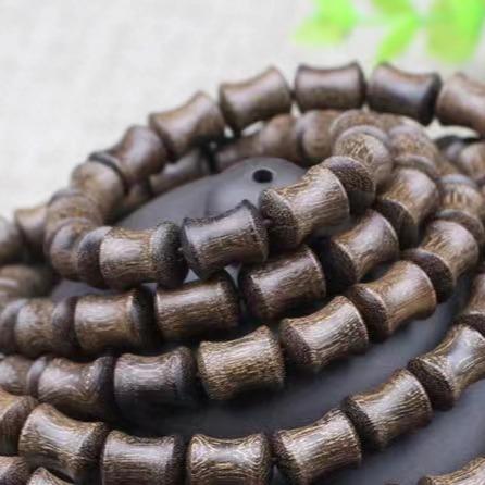 Golden sandalwood bamboo beads