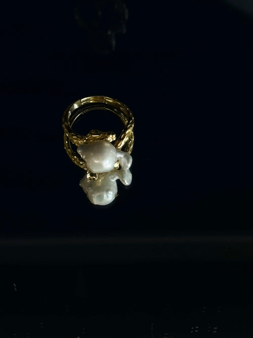 Customized Heterosexual Baroque Pearl Ring