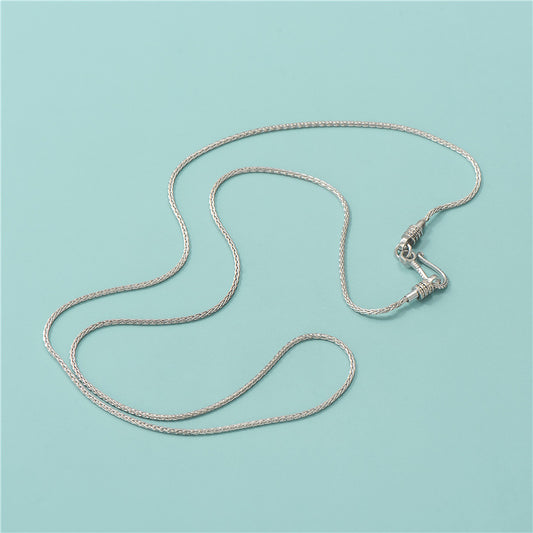 S925 Sterling Silver Chopin Chain Pin Necklace