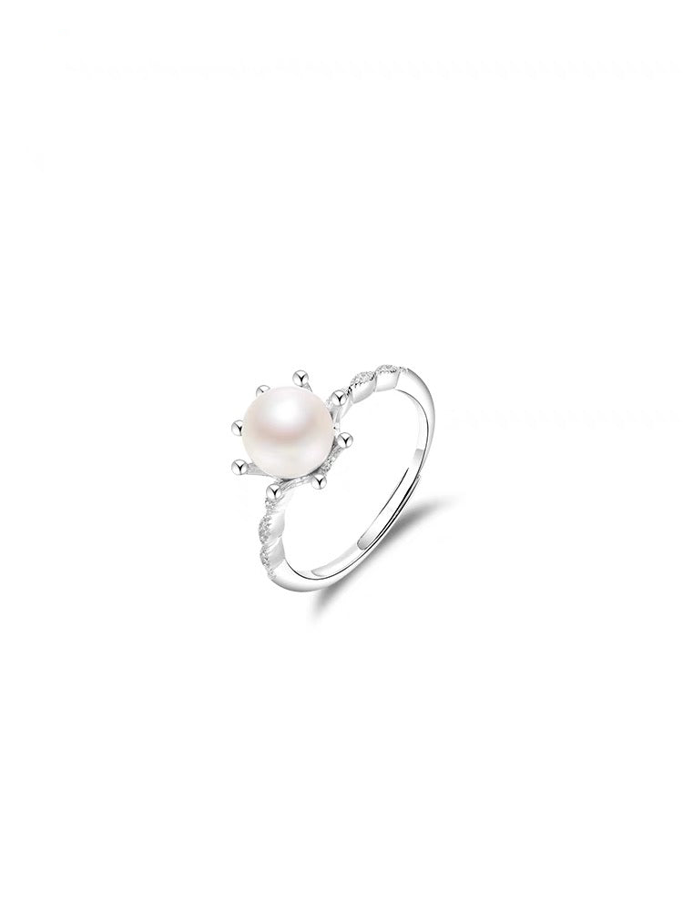 7.0-8.0 mm White Freshwater Pearl Ring