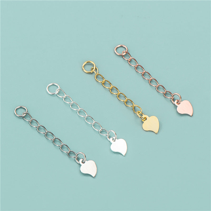 S925 Sterling Silver Heart Shaped Extension Chains