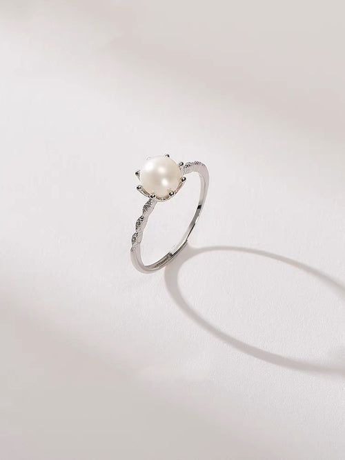 7.0-8.0 mm White Freshwater Pearl Ring