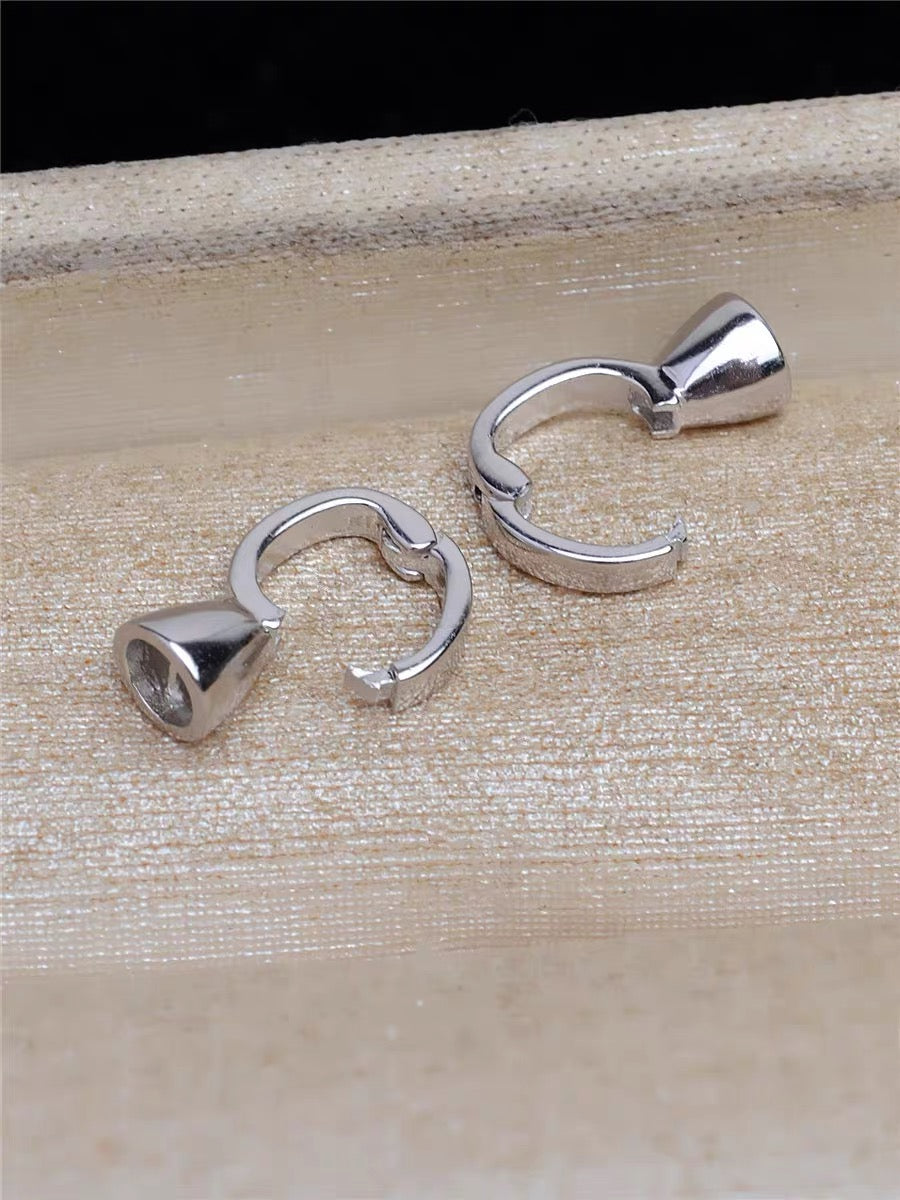 S925 Sterling Silver Double Round Clasp