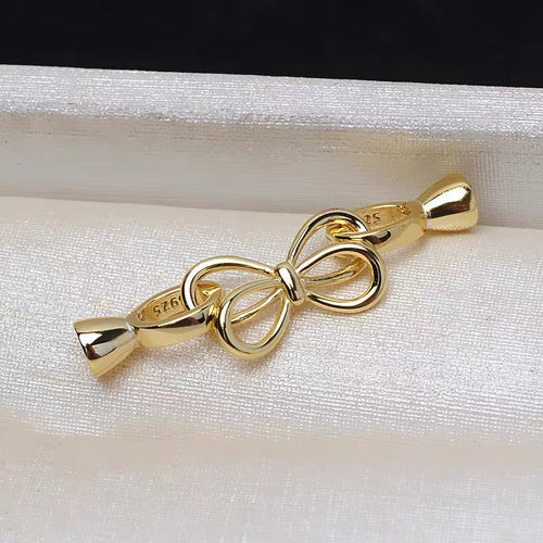 S925 Sterling Silver Double Bow-Knot Clasp