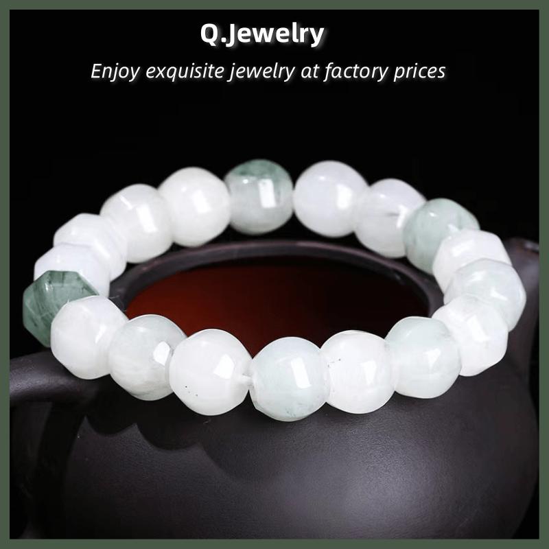 Natural Ice Jade Pumpkin Beads Bracelet 10*12mm