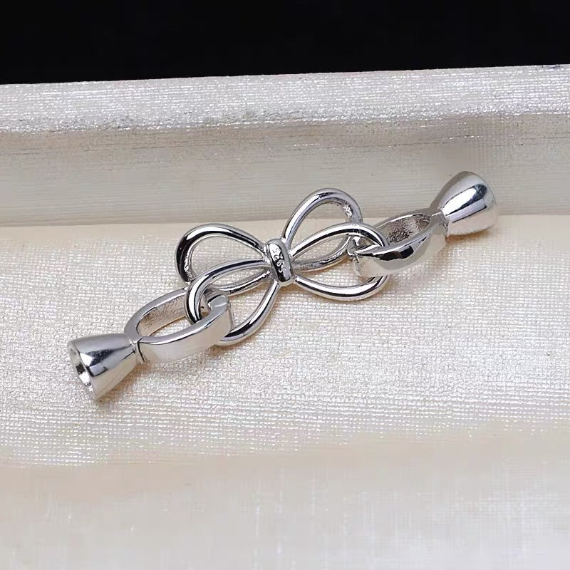 S925 Sterling Silver Double Bow-Knot Clasp