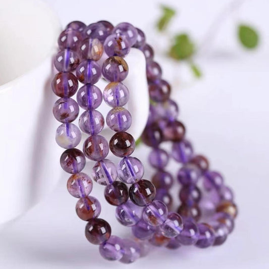 Natural Purple Ghost Multi Loop Bracelet 4mm