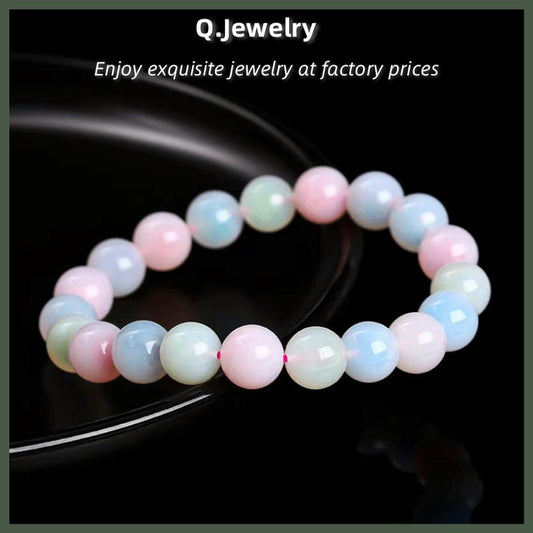 Colorful Sugar Heart Agate Bracelet 8-10mm