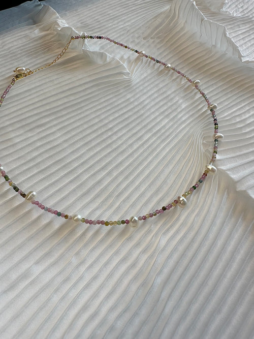 Colorful Gemstone Pearl Series Colorful Natural Stone Pearl Necklace
