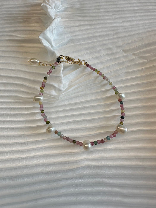 Colorful Gemstone Pearl Series Colorful Natural Stone Pearl Bracelet