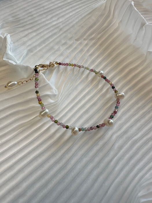 Colorful Gemstone Pearl Series Colorful Natural Stone Pearl Bracelet