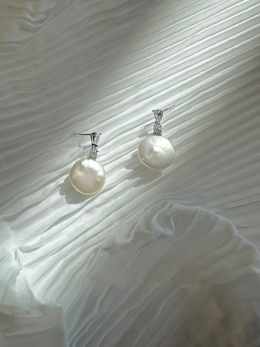 Fashionable  Simple Series Water Drop Zircon Pearl Earrings