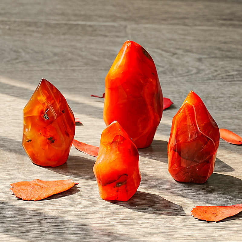 Natural  Carnelian Torch Carving