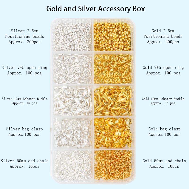 10 Compartments In Gold And Silver Box