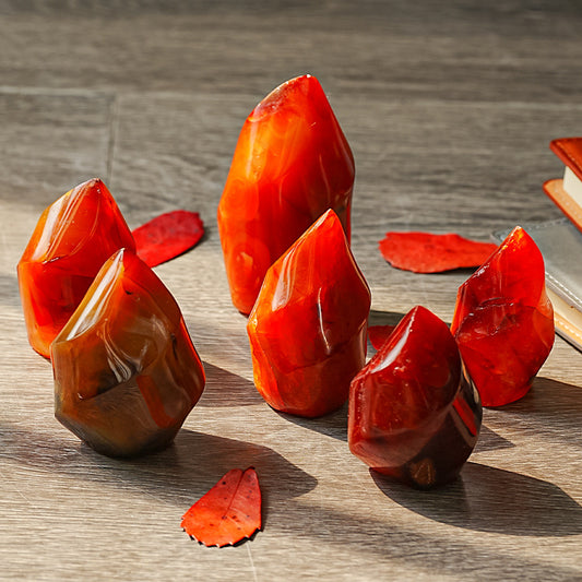 Natural  Carnelian Torch Carving