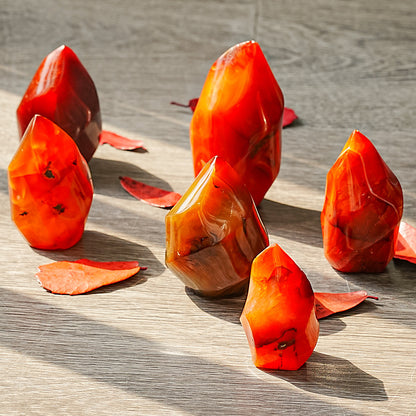 Natural  Carnelian Torch Carving