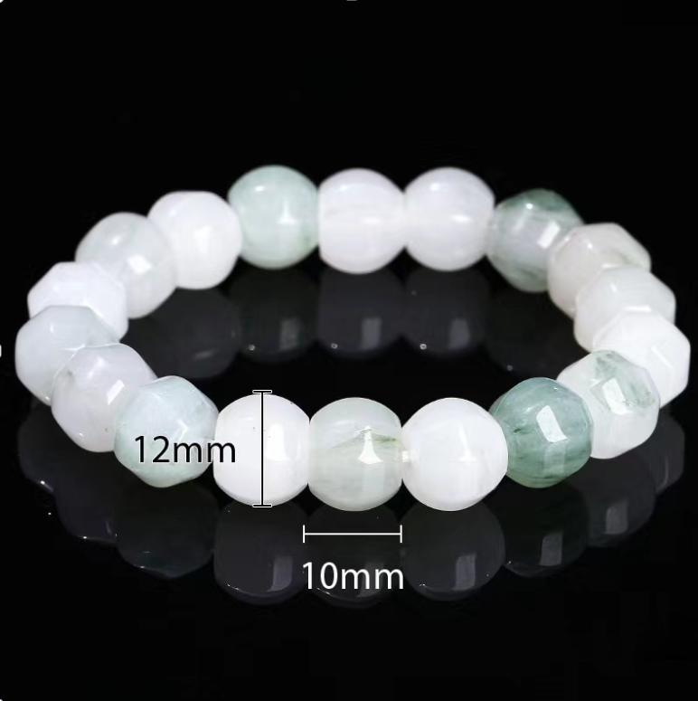 Natural Ice Jade Pumpkin Beads Bracelet 10*12mm