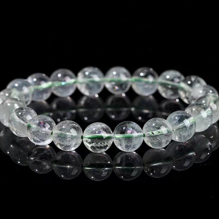 Natural Green Assai Crystal Bracelet Enriched with Lucky Energy（10mm）