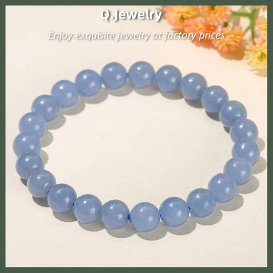 7A Natural Angelite Bracelet 8mm