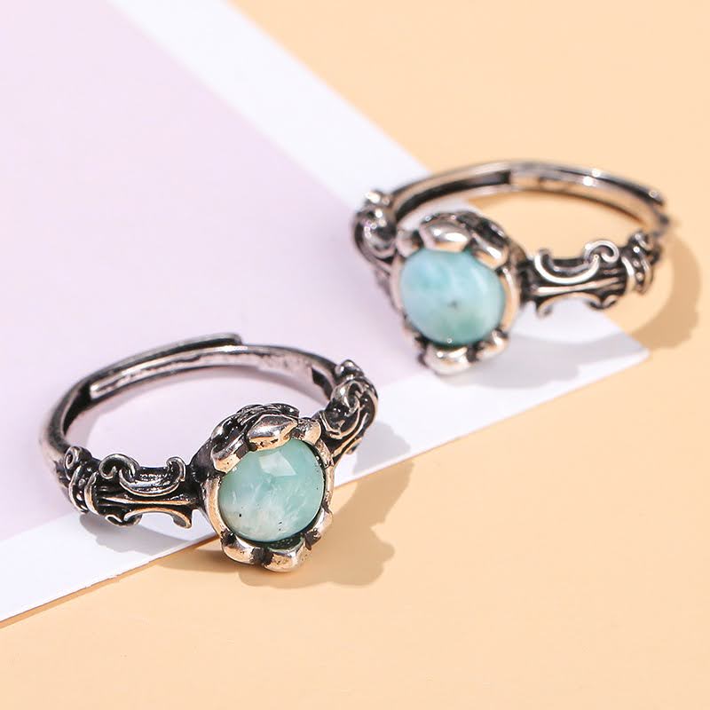 Tibetan Silver Adjustable GemStone Ring