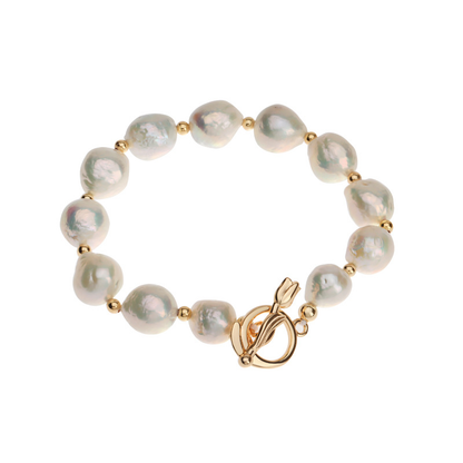 Vintage Luxe Crinkled Baroque Pearl Bracelet