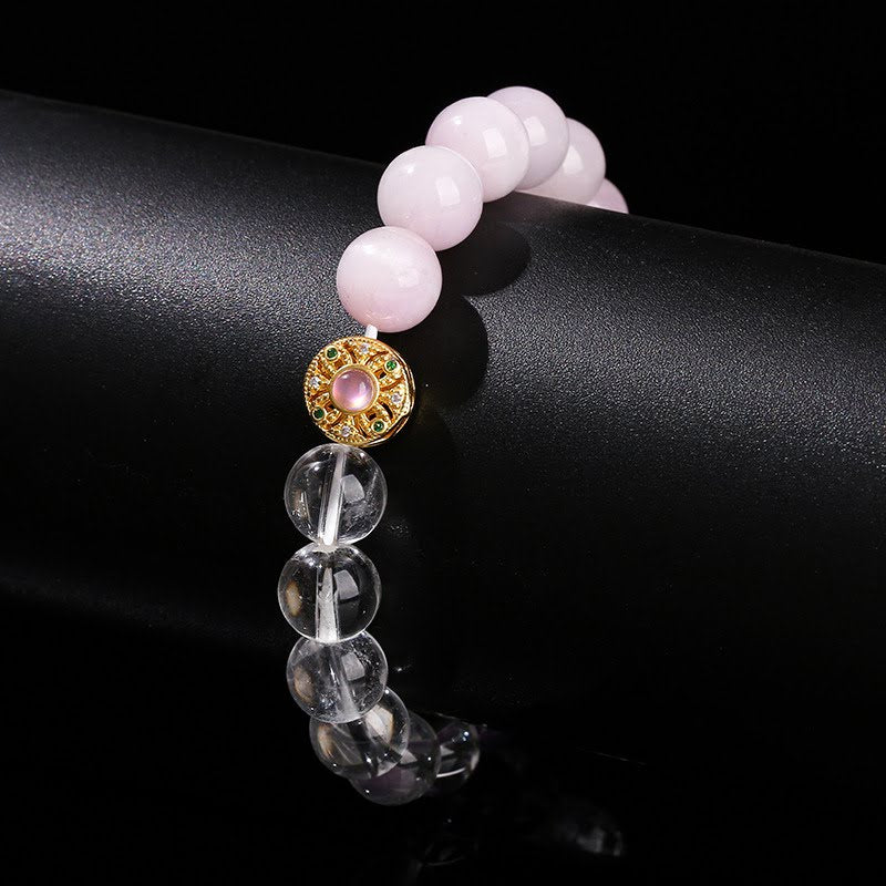 7A Gemstone Trio: Quartz, Amethyst & Rose Quartz Bracelet